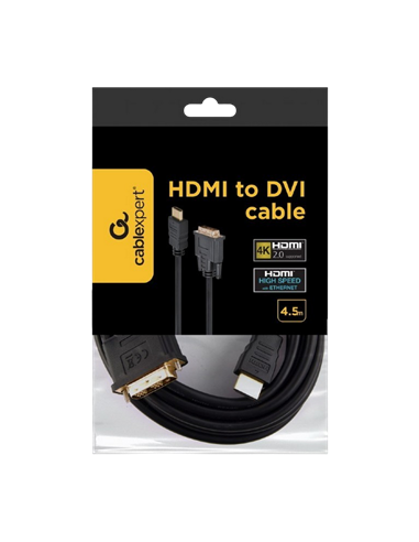 Cablu Video Cablexpert CC-HDMI-DVI-15, HDMI (M) - DVI-I (M), 4,5m, Negru