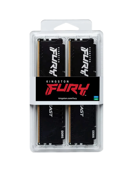 Оперативная память Kingston FURY Beast, DDR5 SDRAM, 6000 МГц, 32 Гб, KF560C30BBEK2-32