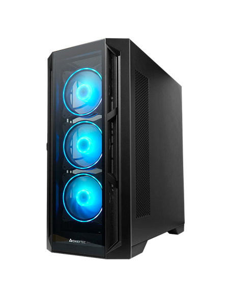 Carcasă PC Chieftec GA-01B-TG-OP, Midi-Tower, Fără PSU, Negru