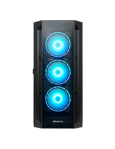 Carcasă PC Chieftec GA-01B-TG-OP, Midi-Tower, Fără PSU, Negru