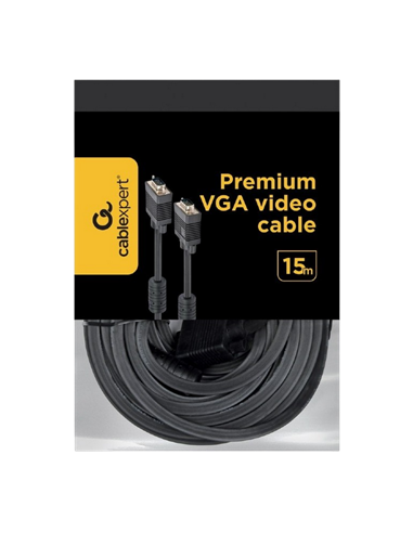 Cablu Video Cablexpert CC-PPVGA-15M-B, VGA D-Sub (M) - VGA D-Sub (M), 15m, Negru