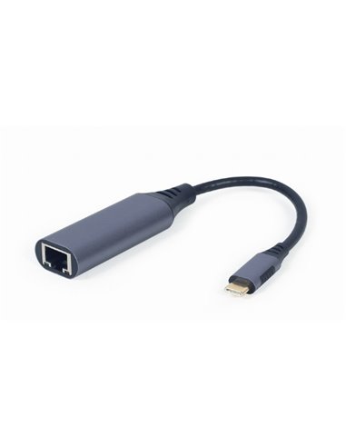 Адаптер USB Cablexpert A-USB3C-LAN-01, USB Type-C (M) - , 0,15м, Серый