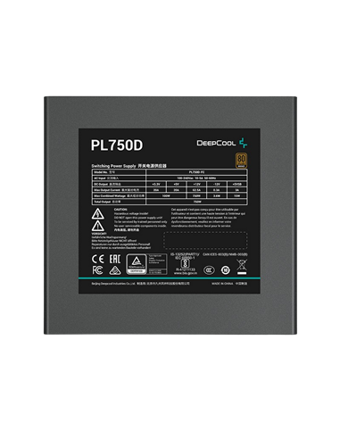 Блок питания для компьютеров Deepcool PL750D, 750Вт, ATX, Немодульный