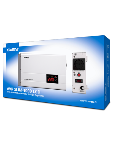 Стабилизатор напряжения SVEN SLIM AVR-1000 LCD, 1000VA