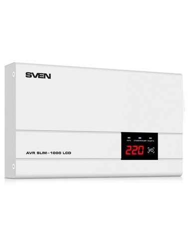 Стабилизатор напряжения SVEN SLIM AVR-1000 LCD, 1000VA