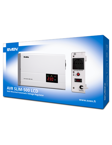 Stabilizator de Tensiune SVEN SLIM AVR-500 LCD, 500VA