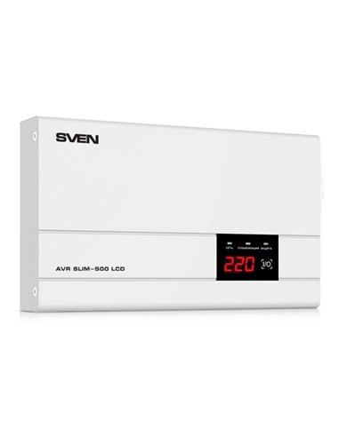 Стабилизатор напряжения SVEN SLIM AVR-500 LCD, 500VA