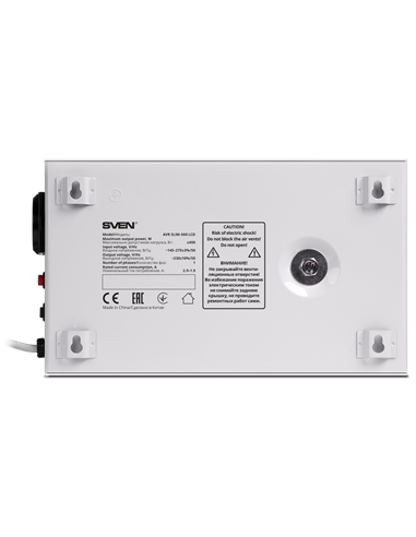 Стабилизатор напряжения SVEN SLIM AVR-500 LCD, 500VA