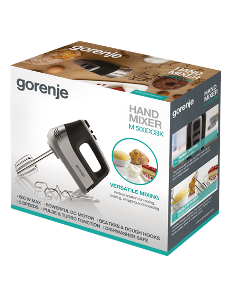 Mixer Manual Gorenje M500DCBK, Negru | Oțel inoxidabil