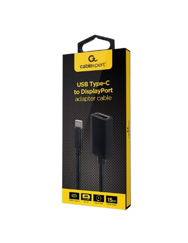 Cablu Video Cablexpert A-CM-DPF-02, USB 3.1 Type-C (M) - DisplayPort (F), 0.15 m, Negru