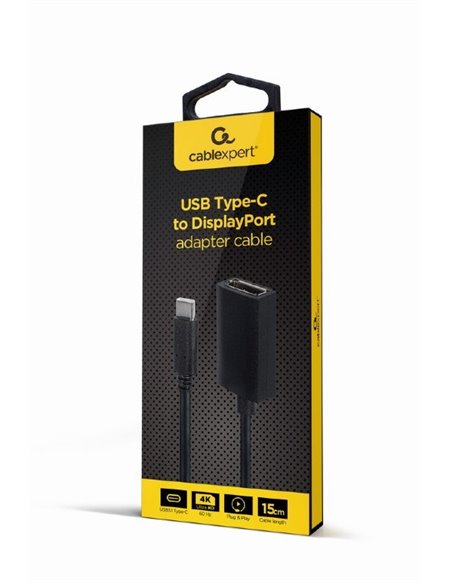 Cablu Video Cablexpert A-CM-DPF-02, USB 3.1 Type-C (M) - DisplayPort (F), 0.15 m, Negru