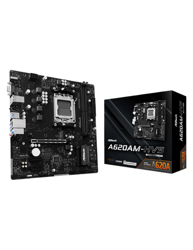 Материнская плата ASRock A620AM-HVS, AM5, AMD A620A, Micro-ATX