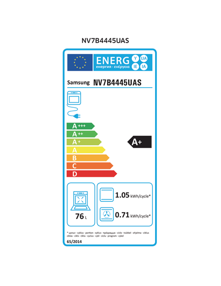 Cuptor Electric Samsung NV7B4445UAS/WT, Oțel inoxidabil