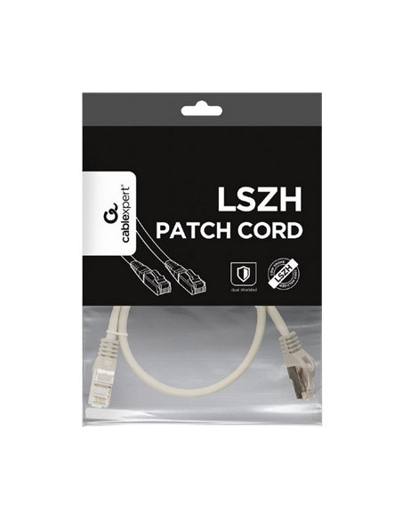 Patch cord Cablexpert PP6A-LSZHCU-0.5M, Cat6A SSTP, 0,5m, Gri