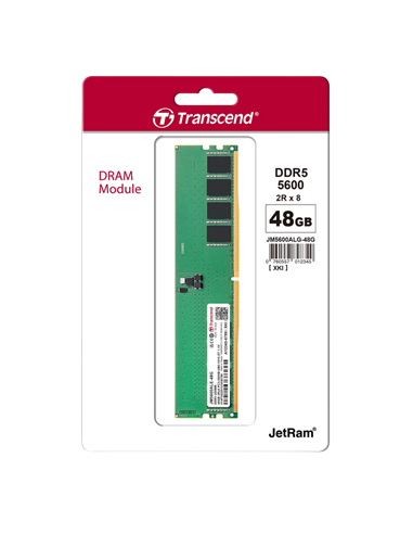 Оперативная память Transcend JetRam, DDR5 SDRAM, 5600 МГц, 48Гб, JM5600ALE-48G