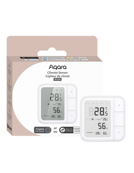 Smart senzor de temperatura și umiditate AQARA W100, Alb
