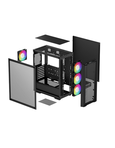 Компьютерный корпус Deepcool CC560 Mesh V2, Midi-Tower, Без блока питания, Чёрный