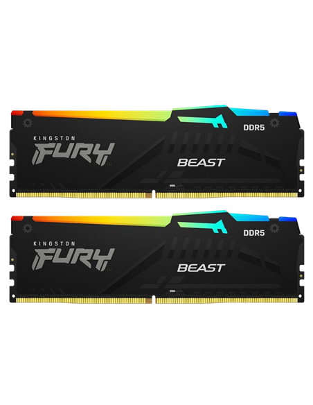 Оперативная память Kingston FURY Beast RGB, DDR5 SDRAM, 5600 МГц, 32 Гб, KF556C36BBEAK2-32 Оперативная память Kingston FURY Beast RGB, DDR5 SDRAM, 5600 МГц, 32 Гб, KF556C36BBEAK2-32