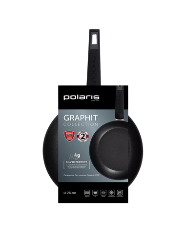 Сковорода Polaris Graphit-26F, 26см, Графитовый
