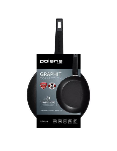 Сковорода Polaris Graphit-26F, 26см, Графитовый
