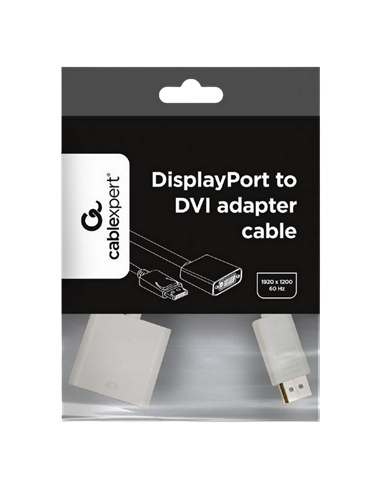 Adaptor Video Cablexpert A-DPM-DVIF-002-W, DisplayPort (M) - DVI-I (F), 0,1m, Alb