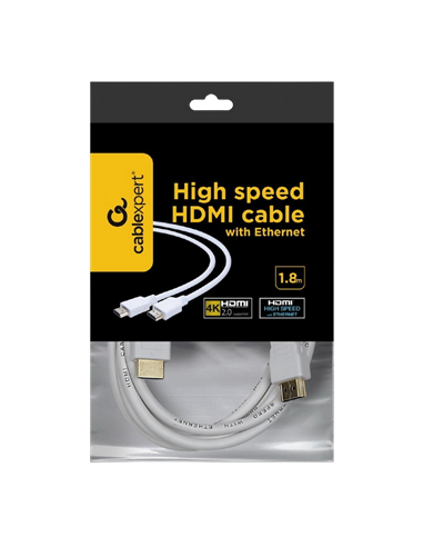 Видео кабель Cablexpert CC-HDMI4-W-6, HDMI (M) - HDMI (M), 1,8м, Белый
