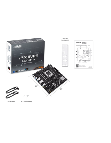 Placă de bază ASUS PRIME A620AM-K, AM5, AMD A620A, Micro-ATX