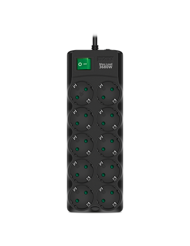 Сетевой фильтр SVEN SF-10E-16, 10 Розеток, 3м, Черный