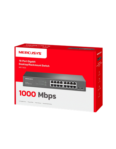 Switch de rețea MERCUSYS MS116GS, 16x 10/100/1000 Mbps