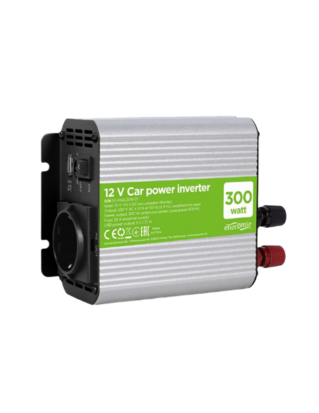 Invertor Auto Energenie EG-PWC300-01, 300W, Gri Invertor Auto Energenie EG-PWC300-01, 300W, Gri