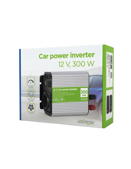 Invertor Auto Energenie EG-PWC300-01, 300W, Gri Invertor Auto Energenie EG-PWC300-01, 300W, Gri