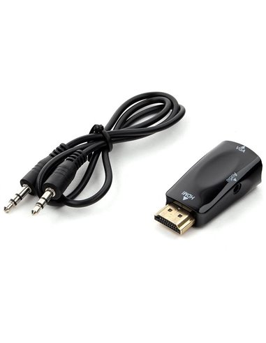Видео/Audio конвертер Cablexpert A-HDMI-VGA-02, HDMI - VGA D-Sub + 3.5 mm Jack, Чёрный