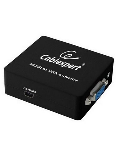 Convertor Video/Audio Cablexpert DSC-HDMI-VGA-001, - VGA D-Sub + 3.5 mm Jack, Negru