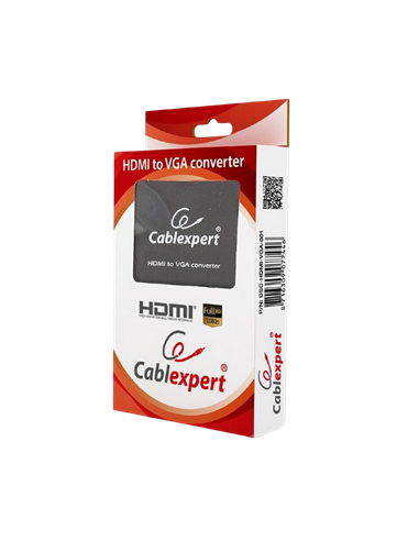 Convertor Video/Audio Cablexpert DSC-HDMI-VGA-001, - VGA D-Sub + 3.5 mm Jack, Negru