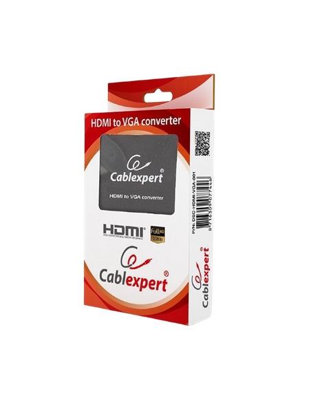 Convertor Video/Audio Cablexpert DSC-HDMI-VGA-001, - VGA D-Sub + 3.5 mm Jack, Negru