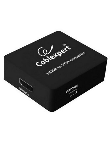 Convertor Video/Audio Cablexpert DSC-HDMI-VGA-001, - VGA D-Sub + 3.5 mm Jack, Negru