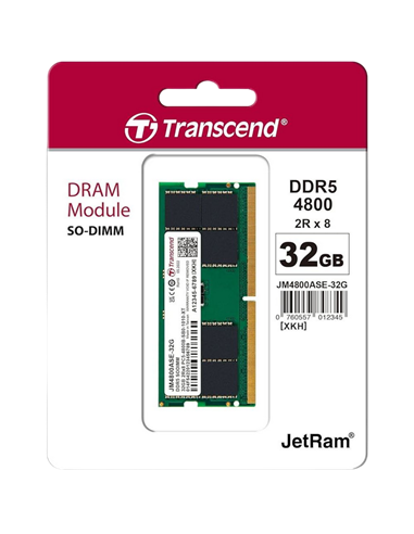 Оперативная память Transcend JetRam, DDR5 SDRAM, 4800 МГц, 32 Гб, JM4800ASE-32G
