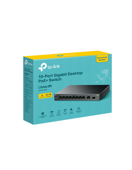 PoE коммутатор TP-LINK LS1210GP, 802.3af/at PoE