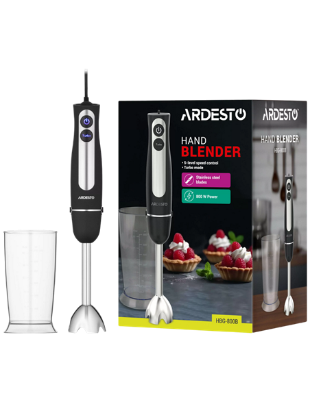 Blender de mână Ardesto HBG-800B, Negru