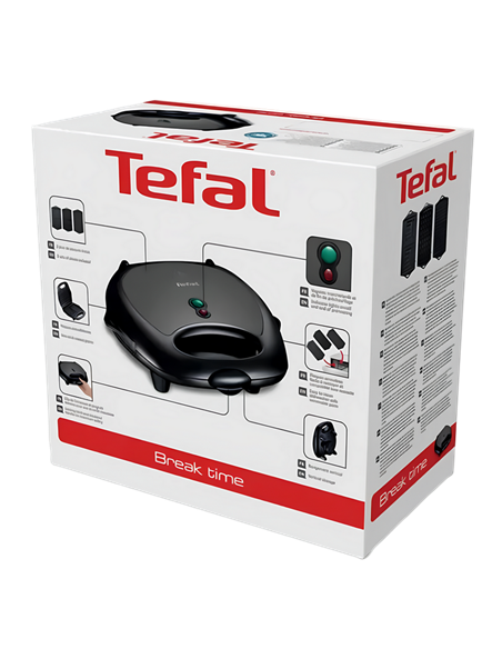 Сэндвичница Tefal SW614B01, Черный | Серый Сэндвичница Tefal SW614B01, Черный | Серый