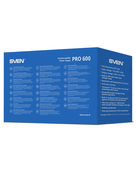 Sursă de alimentare neîntreruptibilă SVEN Pro 600, Linear-interactiv, 600VA, Turn Sursă de alimentare neîntreruptibilă SVEN Pro 600, Linear-interactiv, 600VA, Turn