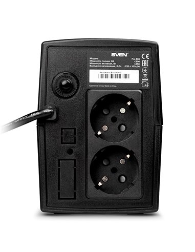 Источник бесперебойного питания SVEN Pro 600, Линейно-интерактивный, 600VA, Башня