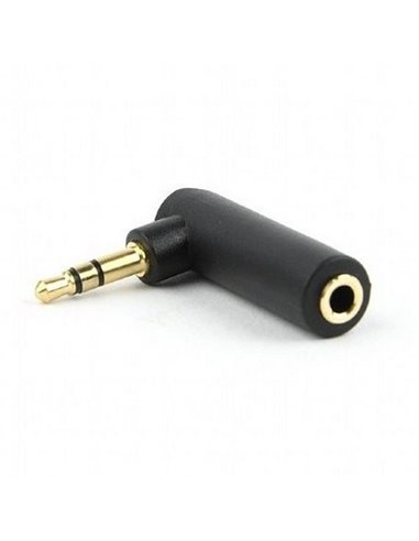 Audio Adaptor Cablexpert A-3.5M-3.5FL, 3.5mm 3-pin (F) - 3.5mm 3-pin (M), Negru