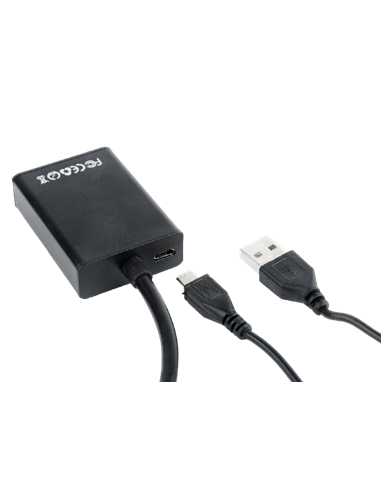Convertor Video/Audio Cablexpert A-VGA-HDMI-01, VGA D-Sub + 3.5 mm Jack - HDMI (F), 0,15m, Negru