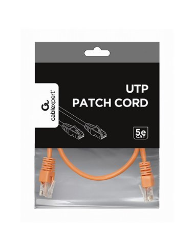 Patch cord Cablexpert PP12-0.5M/O, CAT5e UTP, 0,5m, Portocaliu