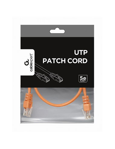 Patch cord Cablexpert PP12-0.5M/O, CAT5e UTP, 0,5m, Portocaliu