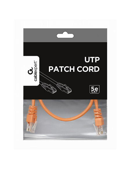Patch cord Cablexpert PP12-0.5M/O, CAT5e UTP, 0,5m, Portocaliu