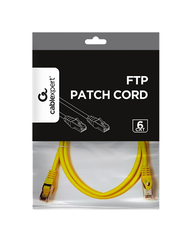 Patch cord Cablexpert PP6-1M/Y, Cat6 FTP , 1m, Galben