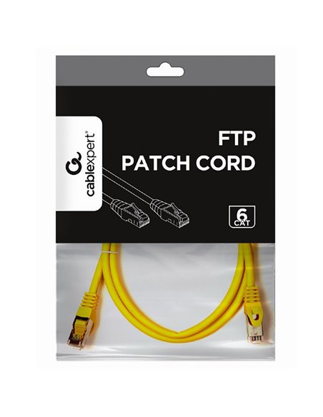 Patch cord Cablexpert PP6-1M/Y, Cat6 FTP , 1m, Galben