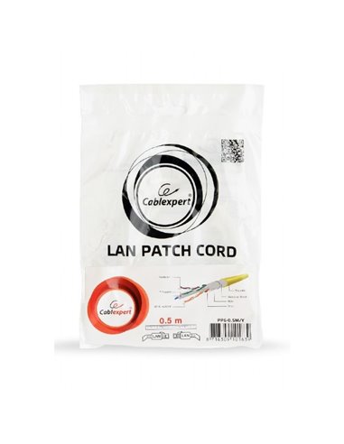Patch cord Cablexpert PP6-1M/Y, Cat6 FTP , 1m, Galben